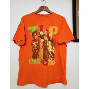 TLC Crazy Sexy Cool Tee Orange VTG Style 90s RnB HipHop Girl Group T Shirt SZ XL